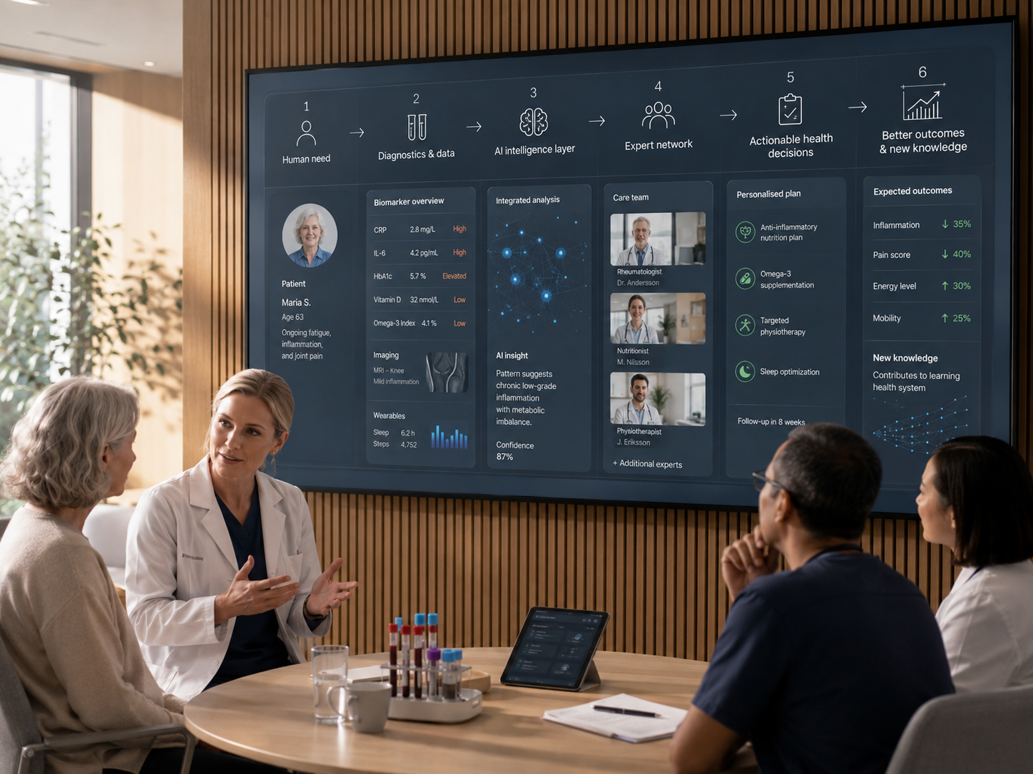 Modern medical conference with AI analyzes